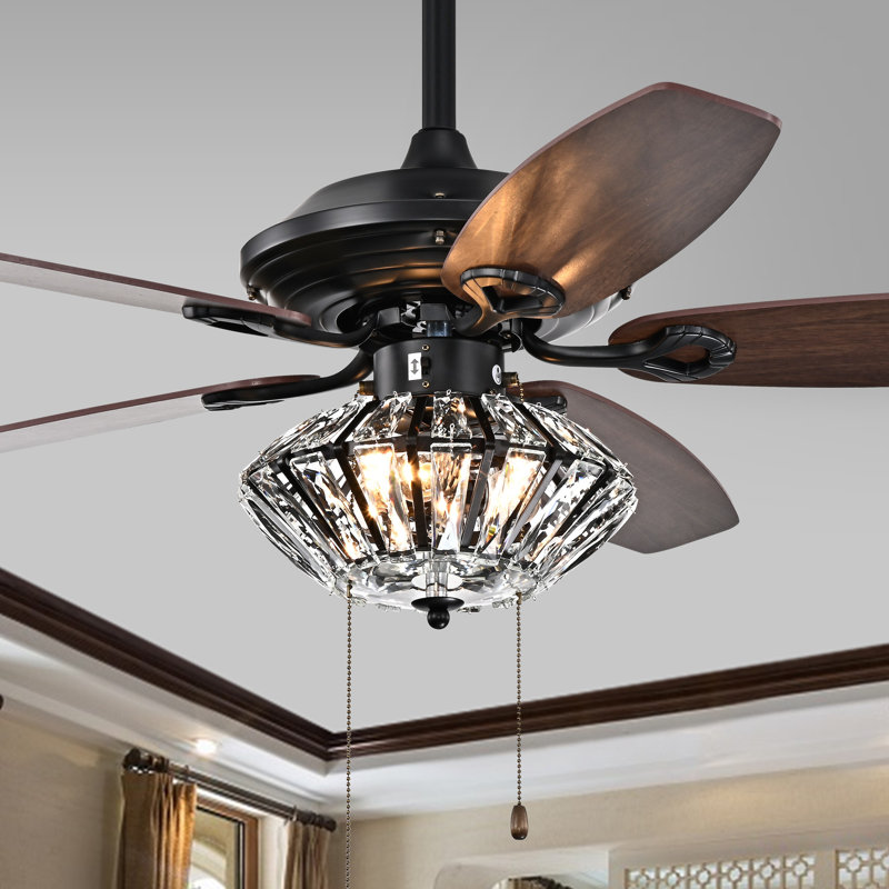 House of Hampton® 52" Northport 5 - Blade Crystal Ceiling Fan with